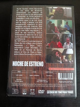 DVD Noche de Estreno Opening Night Cassavetes