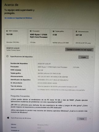 PC Gaming Ryzen 7 2700X - GTX 1660 - 16GB RAM