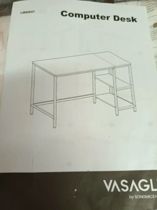 VASAGLE Escritorio, Mesa de Trabajo, 120x60x76 cm