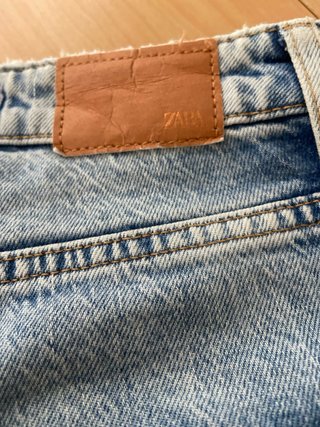 Pantalón flare Zara tiro alto azul