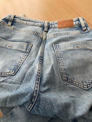 Pantalón flare Zara tiro alto azul