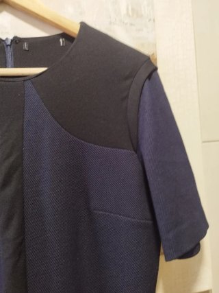 Vestido Massimo Dutti Azul y Negro