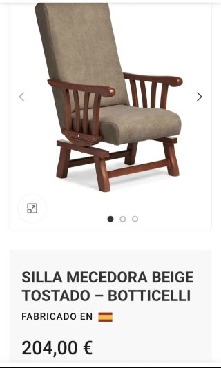 Sillón Mecedora Beige y Madera