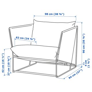 Sillón Ikea Ravsten gris/blanco sin usar
