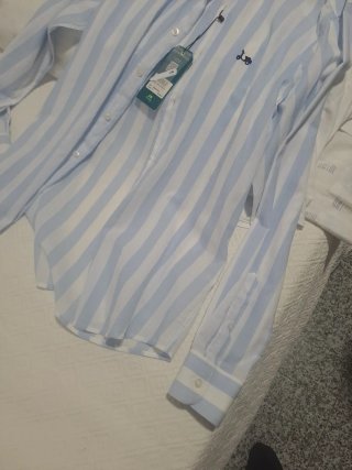 Camisa La Vespa Talla S Rayas Azul/Blanco Sin Estr