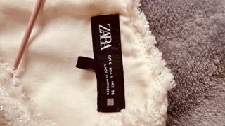 Vestido ZARA lentejuelas blanco y dorado