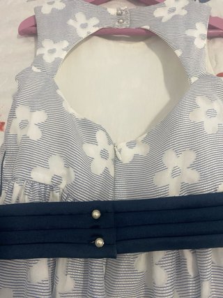 Vestido niña ceremonia azul flores