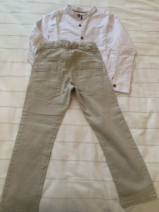Conjunto pantalon y camisa niño talla 5