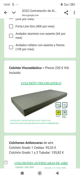 Colchón Ergofoam 28 Sanitario Cama Articulada