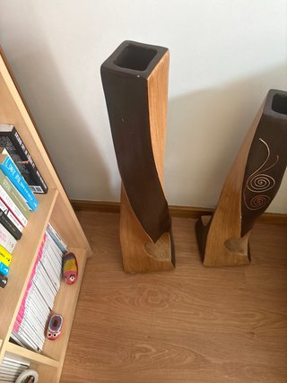 Jarrones de madera decorativos (2 unidades)
