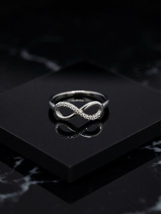Anello Infinito Acciaio Placcato Argento 925