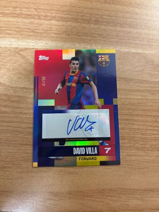 Cromo David Villa Firmado 41/50 Topps