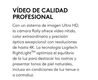 Cámara Logitech Rally Video Conferencia