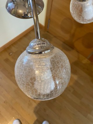 Lámpara de techo cristal y metal