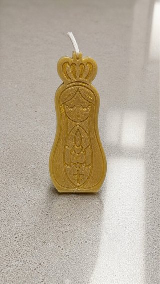 Vela Virgen Artesana Dorada