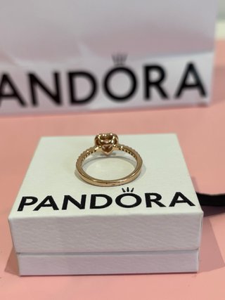 Anillo Pandora Corazón Rosa Talla 52