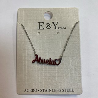 1 Collar Abuela Acero Inoxidable Corazón