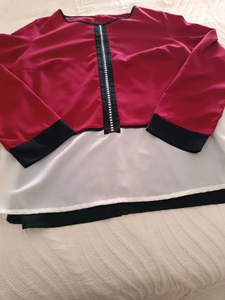 Blusa donna rossa e bianca