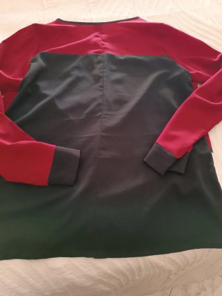 Blusa donna rossa e bianca
