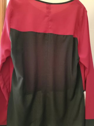 Blusa donna rossa e bianca