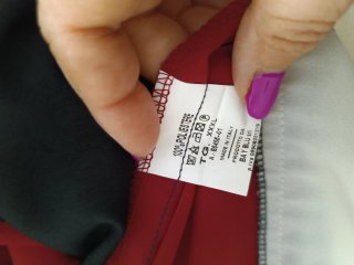 Blusa donna rossa e bianca