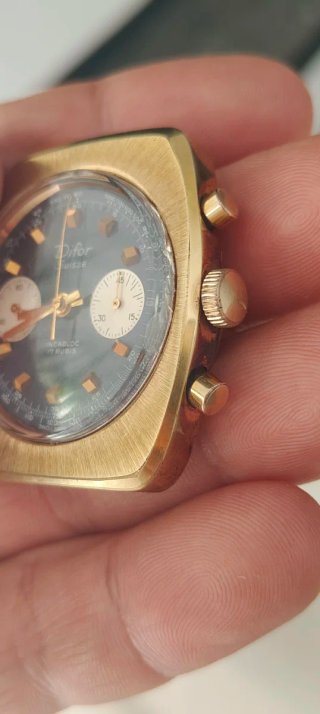 Reloj Difor Cronógrafo Suizo Dorado