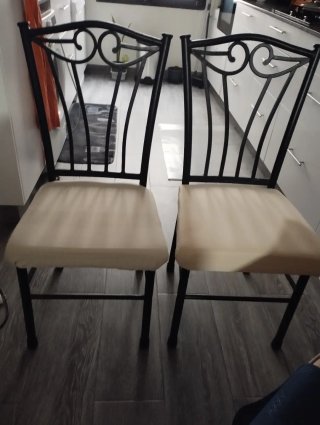 Mesa de comedor y 6 sillas de forja