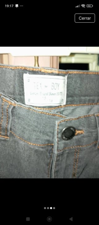 Vaquero niño texboy gris,talla 15/16años