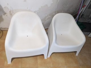 2 Sillon Silla Ikea Blancos Terraza Exterior