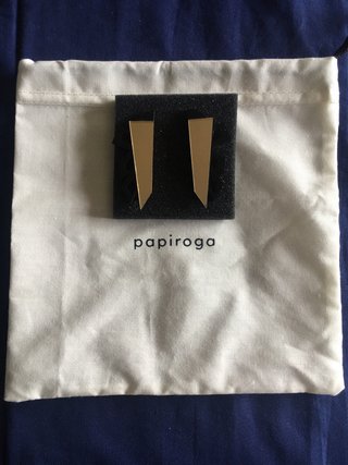 Pendientes Papiroga negro y plateado