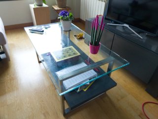 Mesa de salón cristal 120x60x47cm