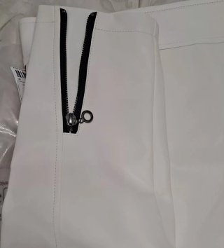 Giubbotto ecopelle moto/scooter rosso e bianco