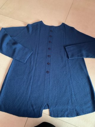 Maglia donna cotone lavorato blu taglia unica