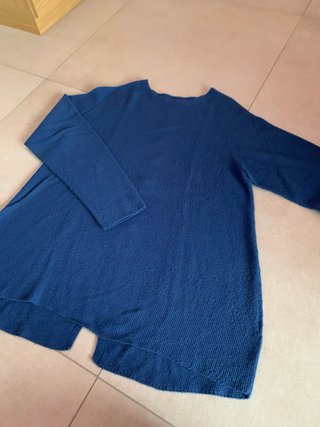 Maglia donna cotone lavorato blu taglia unica