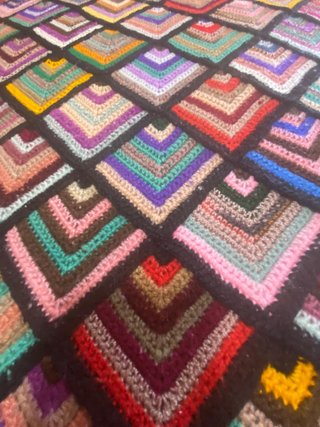 Original manta crochet, tipo patchwork