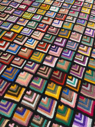 Original manta crochet, tipo patchwork