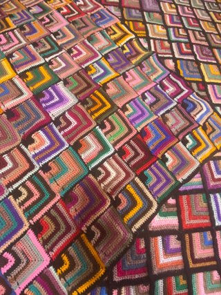 Original manta crochet, tipo patchwork