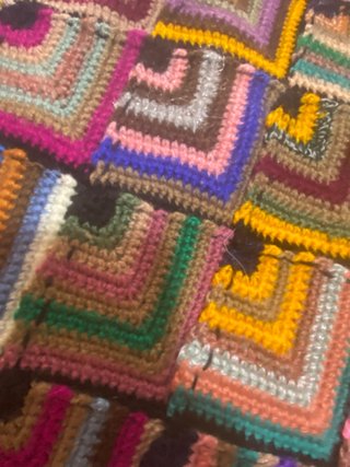 Original manta crochet, tipo patchwork