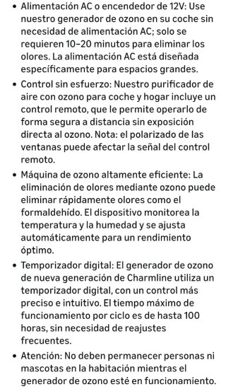 Generador Ozono Charmline 2 en 1 con Mando