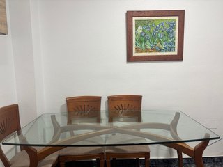 Mesa Comedor Cristal y Madera