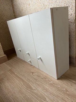Mueble armario blanco madera 3 puertas 1 cajon