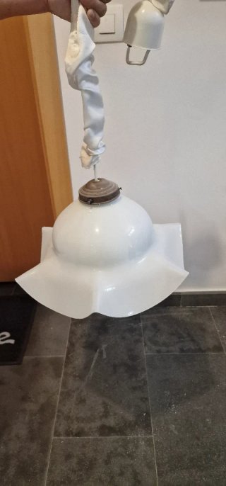 Lámpara de techo antigua Opalina