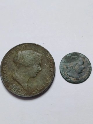 Monedas Isabel II 1862 y 1868