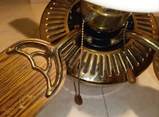 Ventilador de techo madera y dorado