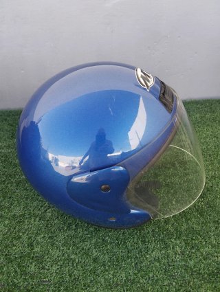 Casco MT Azul con Visera Transparente