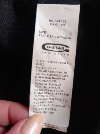 Gabardina G-Star RAW Negra Talla L