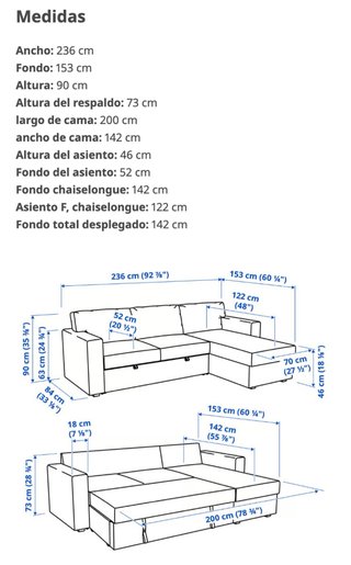 Sofá Cama IKEA BÄRSLÖV Gris