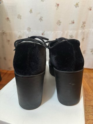 Tacones plataforma terciopelo negro (T.35)