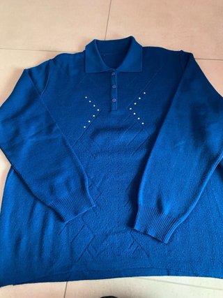 Maglia donna misto lana blu