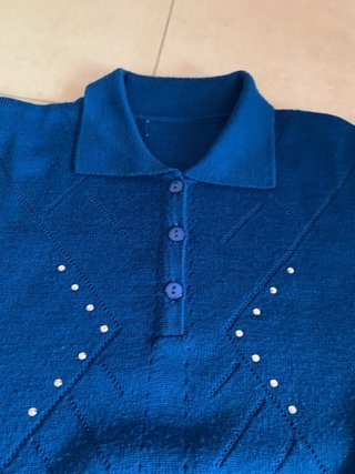 Maglia donna misto lana blu